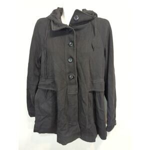 Gap Detachable Hooded Pea Black Coat Womens Large Outdoor Gorpcore Rustic